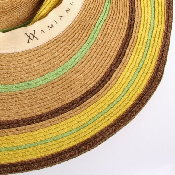 Amiani Stripes Floppy Straw Sun‎ Hat Multicolor Women One Size main image 6